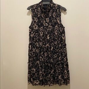 Floral Sleeveless Black Dress